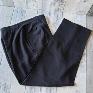 Vintage - Jones Wear Black Lined Pleated Front With Cuff Pant - Size 10